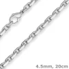4,5mm Armband Ankerkette diamantiert Armschmuck aus 925 Silber 20cm