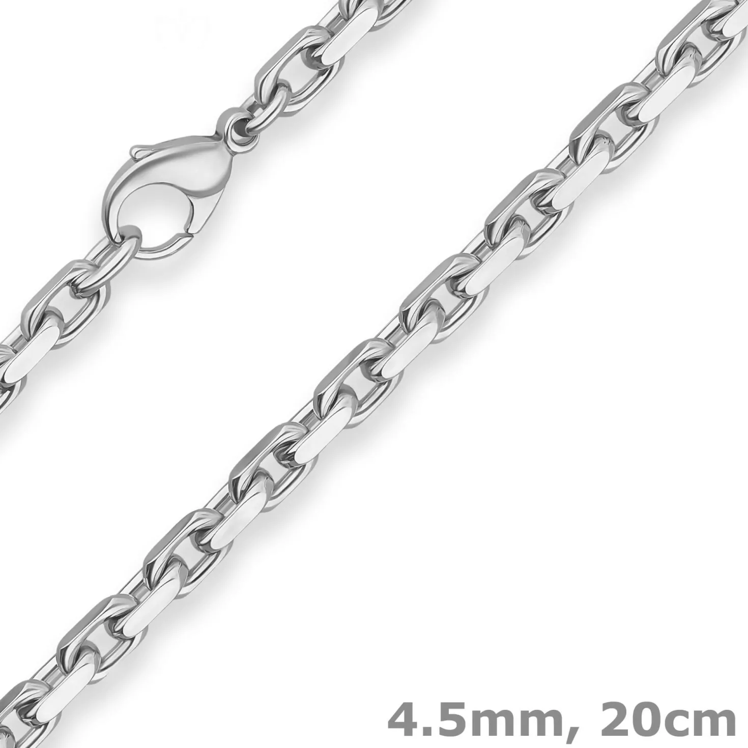 4,5mm Armband Ankerkette diamantiert Armschmuck aus 925 Silber 20cm