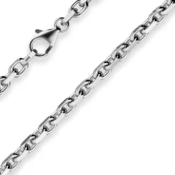 4mm Armband Ankerkette diamantiert Armschmuck aus 925 Silber rhodiniert 21cm