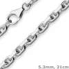 5,3mm Armband Ankerkette diamantiert Armschmuck aus 925 Silber rhodiniert 21cm