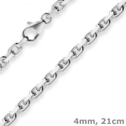 4mm Armband Ankerkette diamantiert Silberarmband Armschmuck aus 925 Silber 21cm