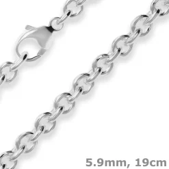 5,9mm Armband Ankerkette gerieft Silberarmband Armschmuck aus 925 Silber 19cm