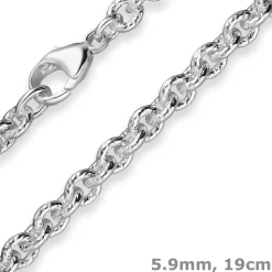 5,9mm Armband Ankerkette gerieft Silberarmband Armschmuck aus 925 Silber 19cm