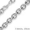 7,8mm Armband Ankerkette gerieft Silberarmband Armschmuck aus 925 Silber 19cm