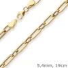 5,4mm Armband Ankerkette Paper-Clip Armschmuck aus 750 Gold Gelbgold 19cm