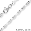 4,5mm Armband Ankerkette-Steg Silberarmband Armschmuck aus 925 Silber 19cm
