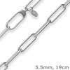 5,5mm Armband Ankerkette weit Armschmuck aus 925 Silber rhodiniert 19cm