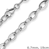 6,7mm Armband Ankerkette weit Armschmuck aus 925 Silber rhodiniert 19cm