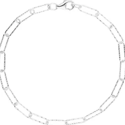 5mm Armband Anker-Weit-Rechteck Kette aus 925 Sterling Silber diamantiert 19cm
