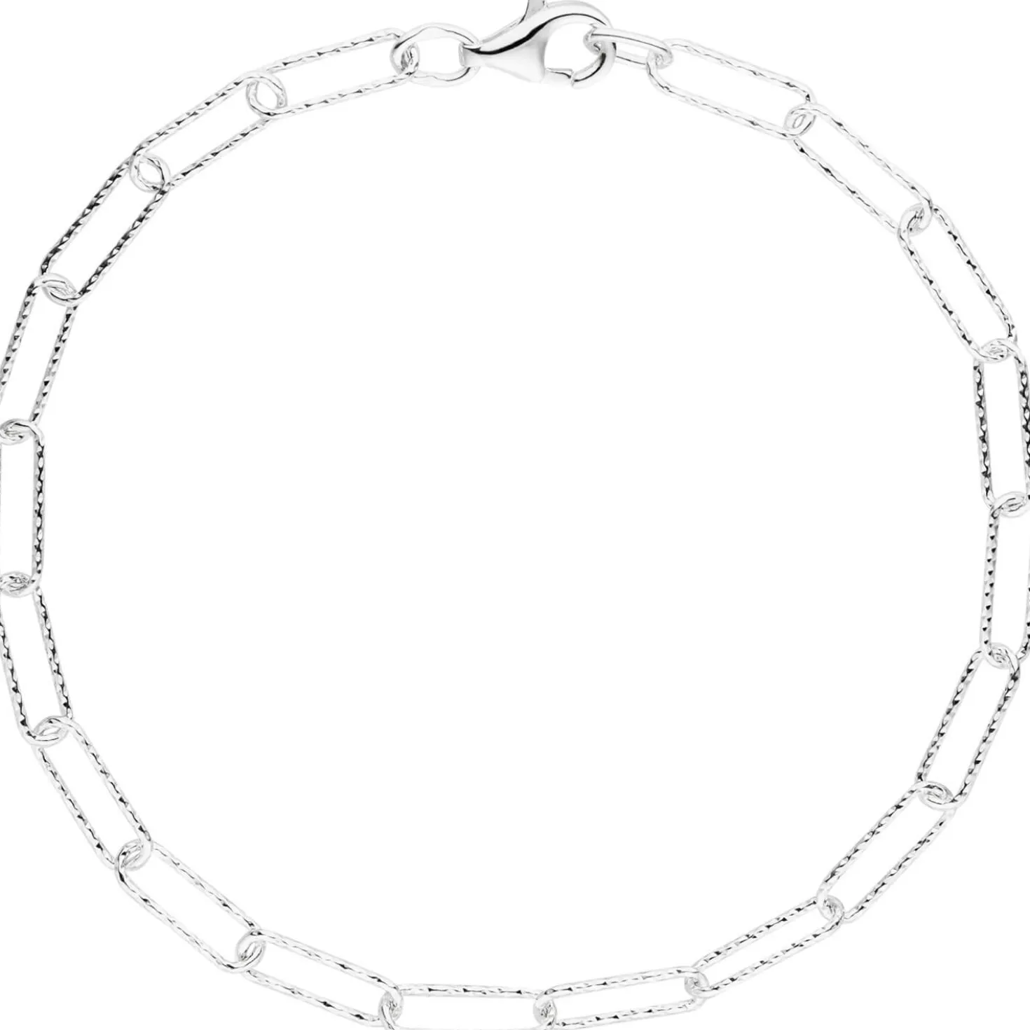 5mm Armband Anker-Weit-Rechteck Kette aus 925 Sterling Silber diamantiert 19cm