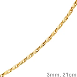 3mm Armband Armkette Alainkette, 585 Gold Gelbgold, 21cm, Unisex
