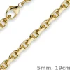 5mm Armband Armkette Ankerkette aus 750 Gold Gelbgold, 19cm, Herren