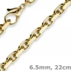 6,5mm Armband Armkette Ankerkette aus 585 Gold Gelbgold, 22cm, Herren