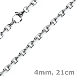4mm Armband Armkette Ankerkette aus 750 Gold Weißgold massiv 21cm Goldarmband