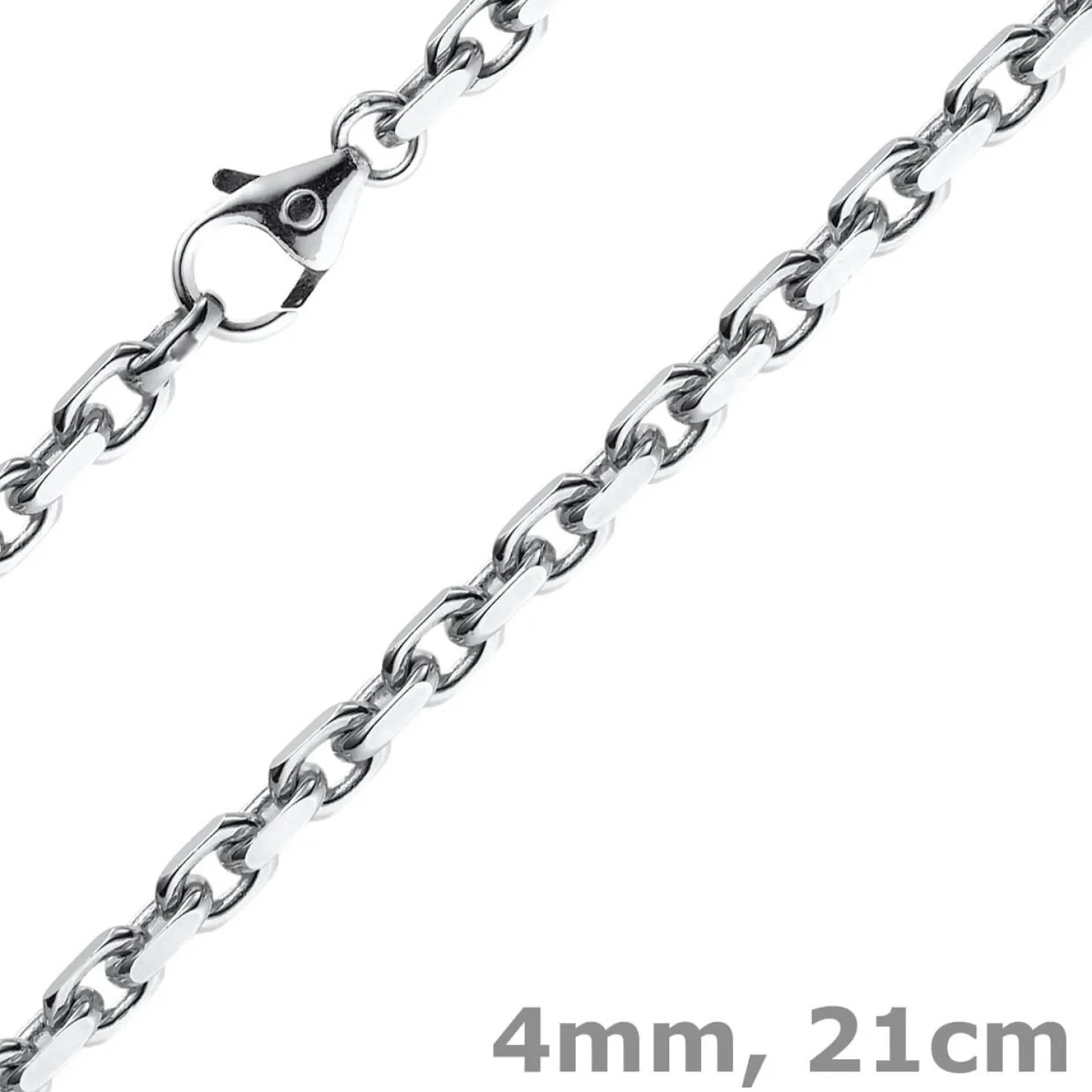 4mm Armband Armkette Ankerkette aus 750 Gold Weißgold massiv 21cm Goldarmband