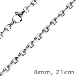 4mm Armband Armkette Ankerkette aus 585 Gold Weißgold massiv 21cm Goldarmband