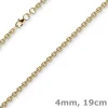 4mm Armband Armkette Ankerkette rund aus 585 Gold Gelbgold 19cm Armschmuck