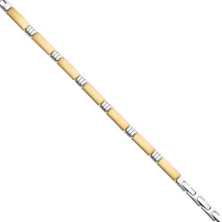 6,1mm Armband Armkette Armschmuck aus Edelstahl Goldfarbe bicolor, 21cm
