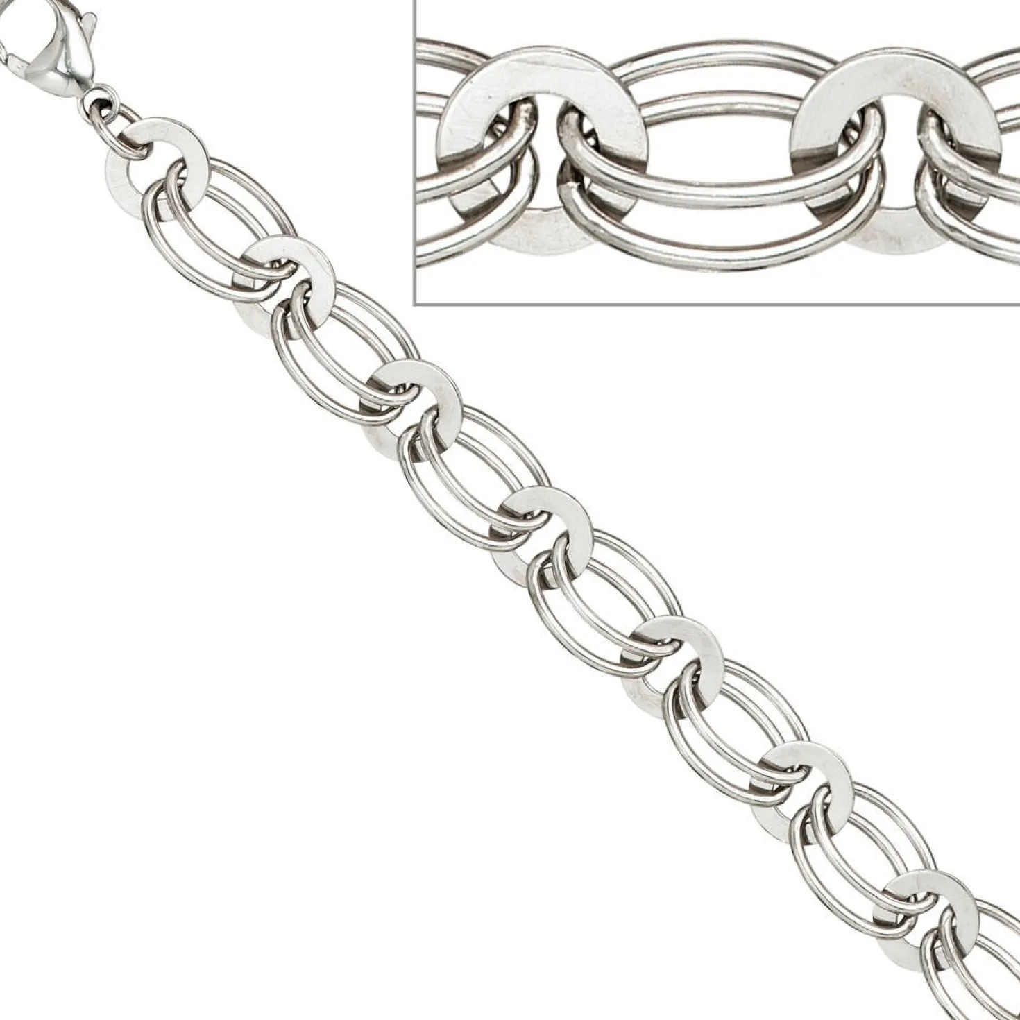 8,7mm Armband Armkette Armschmuck aus 925 Silber rhodiniert 19cm
