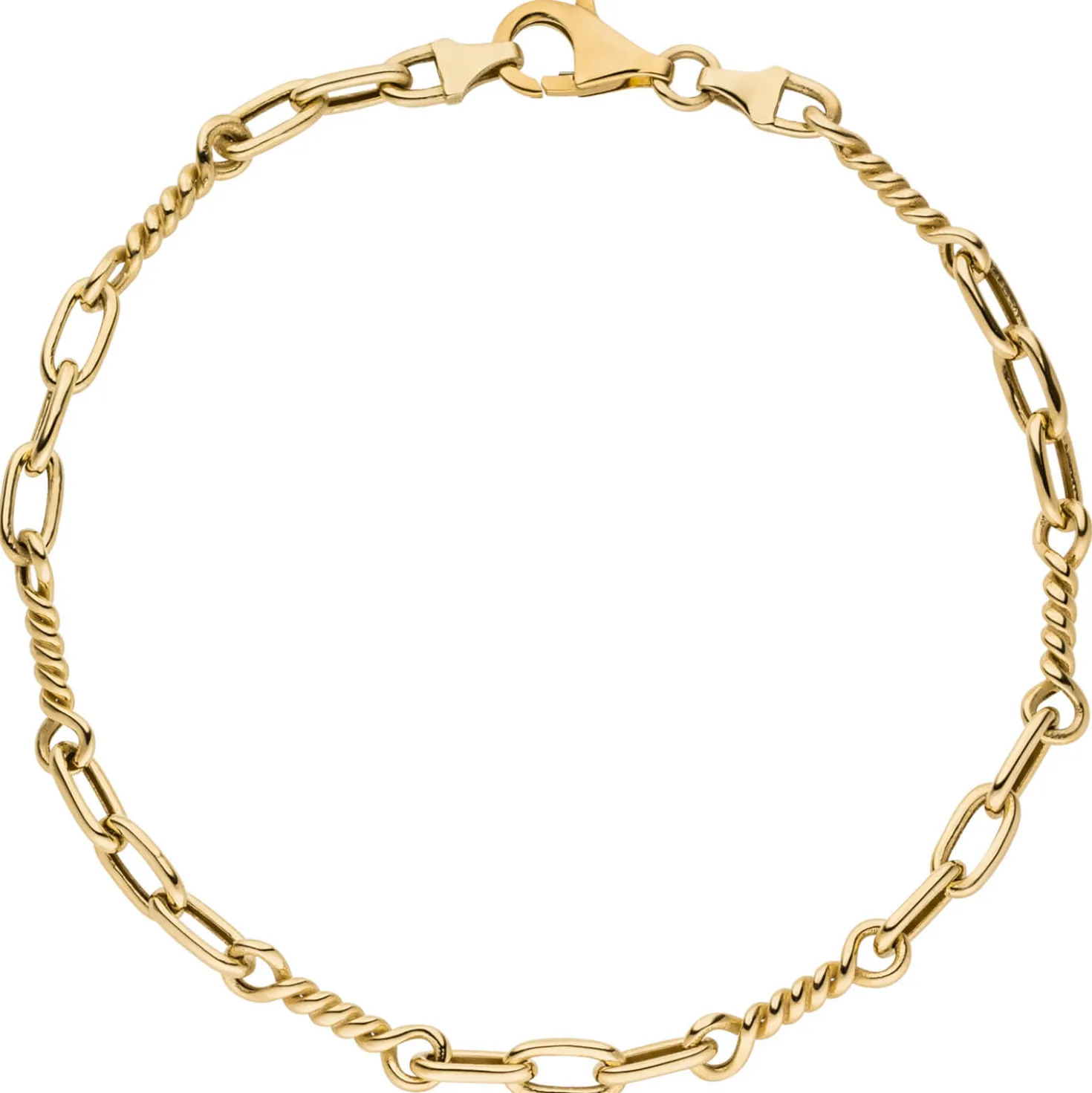 4,1mm Armband Armkette aus 333 Gold Gelbgold 19cm glänzend Armschmuck