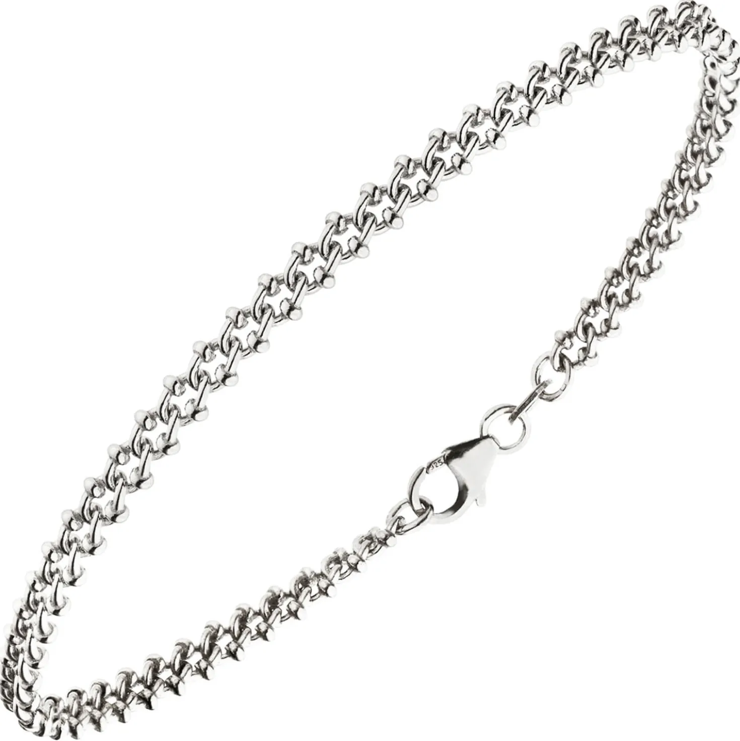 4mm Armband Armkette aus 925 Silber rhodiniert 19cm Silberarmband Armschmuck