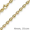 4mm Armband Armkette Bohnenkette Schiffsankerkette 585 Gold Gelbgold 21cm Unisex