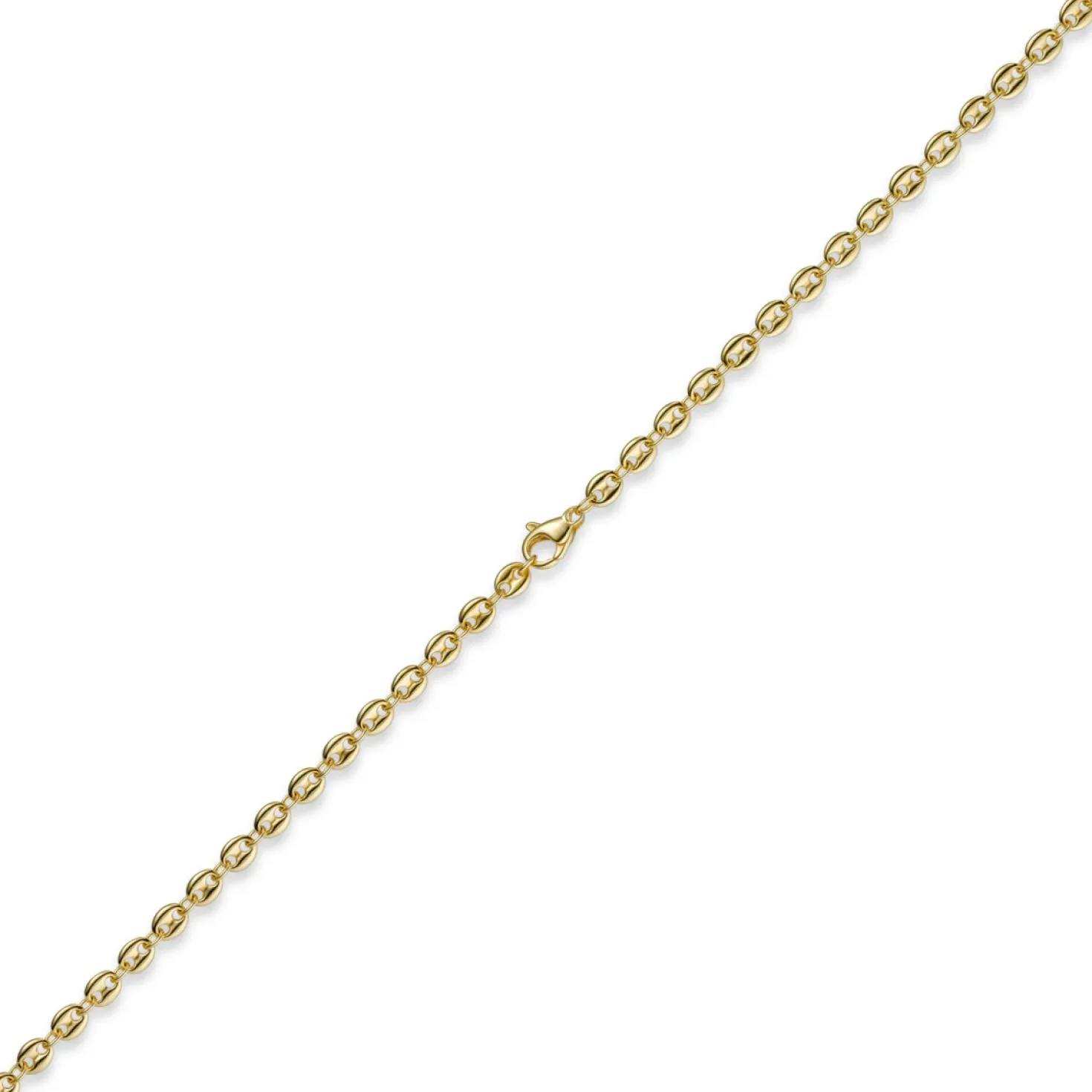 4mm Armband Armkette Bohnenkette Schiffsankerkette 585 Gold Gelbgold 21cm Unisex