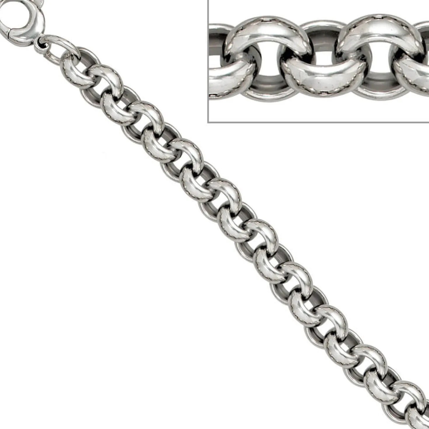 10,1mm Armband Armkette Erbsarmband aus 925 Silber 21cm Unisex