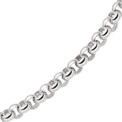 11mm Armband Armkette Erbskette, 585 Gold Weißgold, 19cm, Unisex