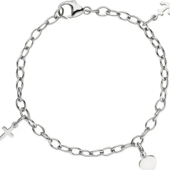 3,5mm Armband Armkette Glaube, Liebe, Hoffnung aus 925 Silber, rhodiniert, 16cm