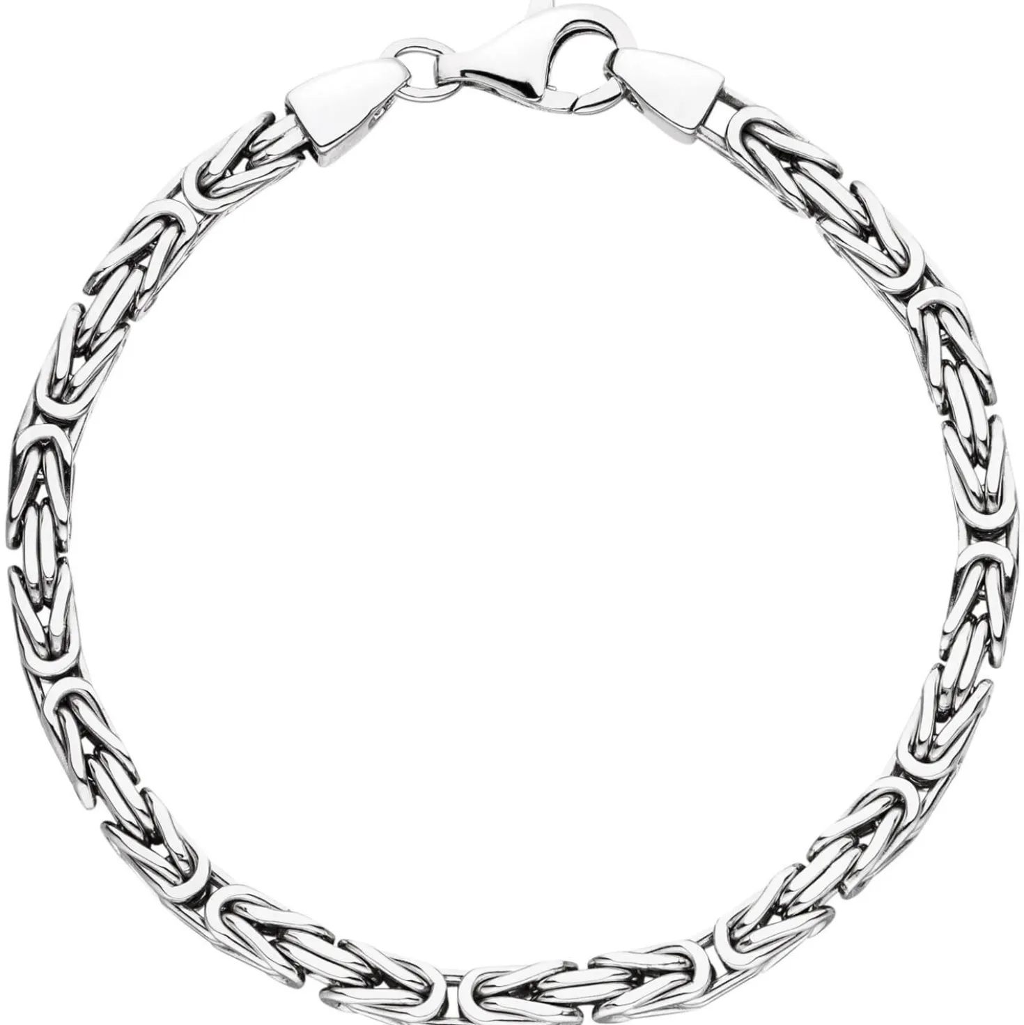 3,9mm Armband Armkette Königsarmband aus 925 Silber rhodiniert 21cm