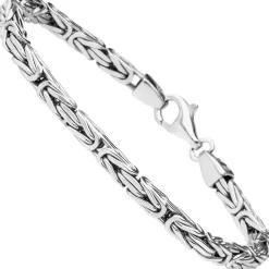 3,9mm Armband Armkette Königsarmband aus 925 Silber rhodiniert 21cm