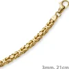 3mm Armband Armkette Königskette aus 750 Gold Gelbgold, 21cm, Unisex