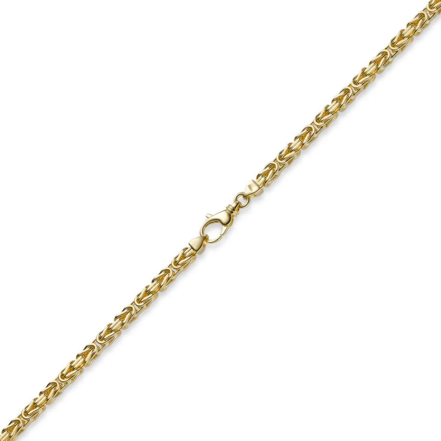 4mm Armband Armkette Königskette aus 585 Gold Gelbgold, 19cm, Unisex