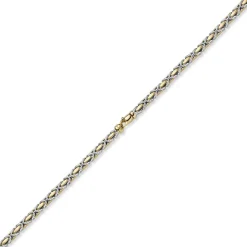 4,5mm Armband Armkette Königskette aus 585 Gold gelb/weiß bicolor 21cm Unisex