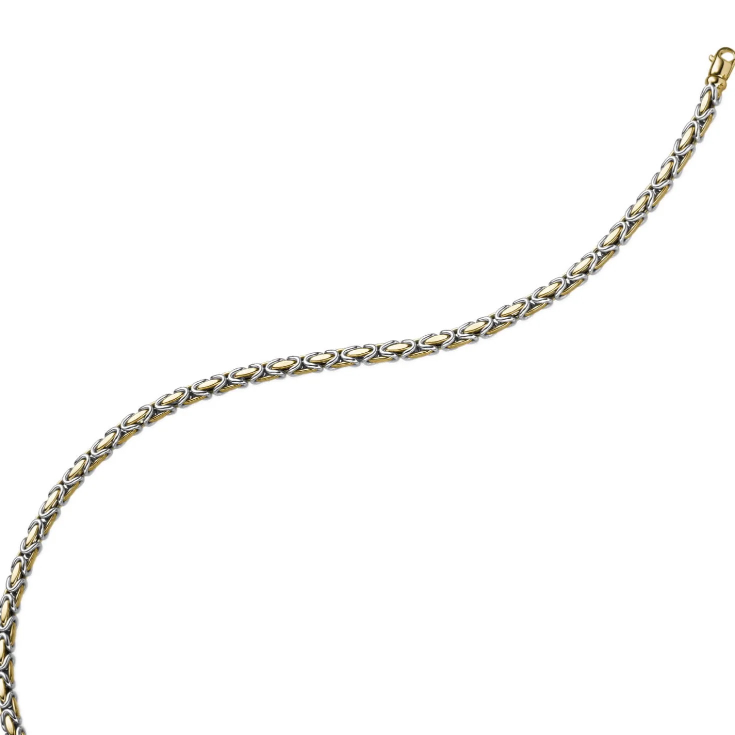 4,5mm Armband Armkette Königskette aus 585 Gold gelb/weiß bicolor 21cm Unisex