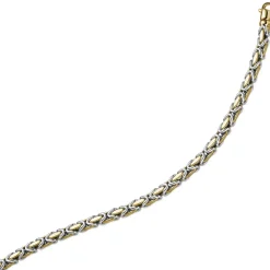4,5mm Armband Armkette Königskette aus 585 Gold gelb/weiß bicolor 21cm Unisex