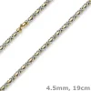 4,5mm Armband Armkette Königskette aus 585 Gold gelb/weiß bicolor 19cm Unisex