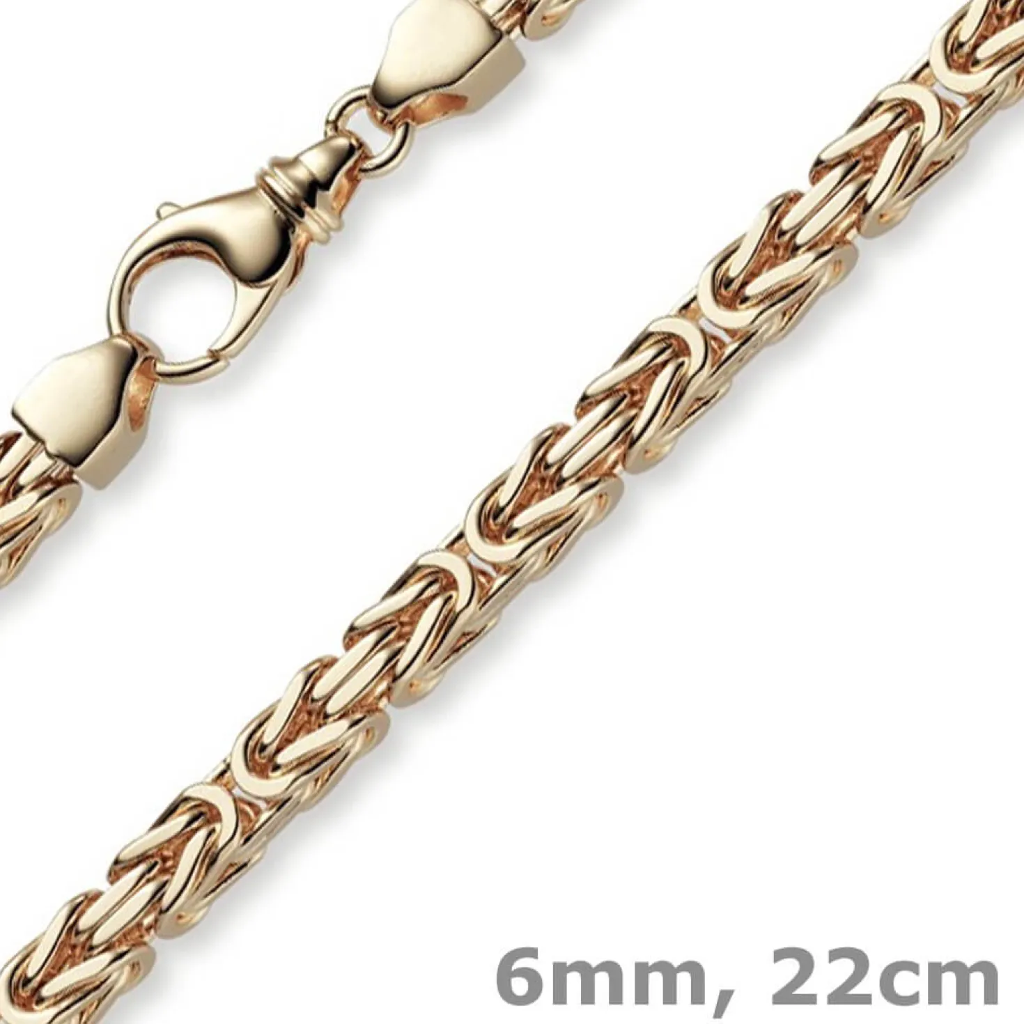 6mm Armband Armkette Königskette aus 750 Gold Rotgold massiv 22cm Herren