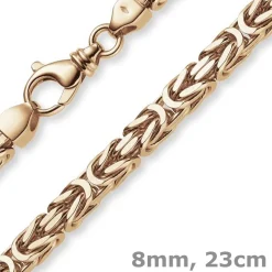 8mm Armband Armkette Königskette aus 750 Gold Rotgold massiv 23cm Herren