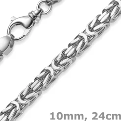 10mm Armband Armkette Königskette aus 585 Gold Weißgold 24cm Herren