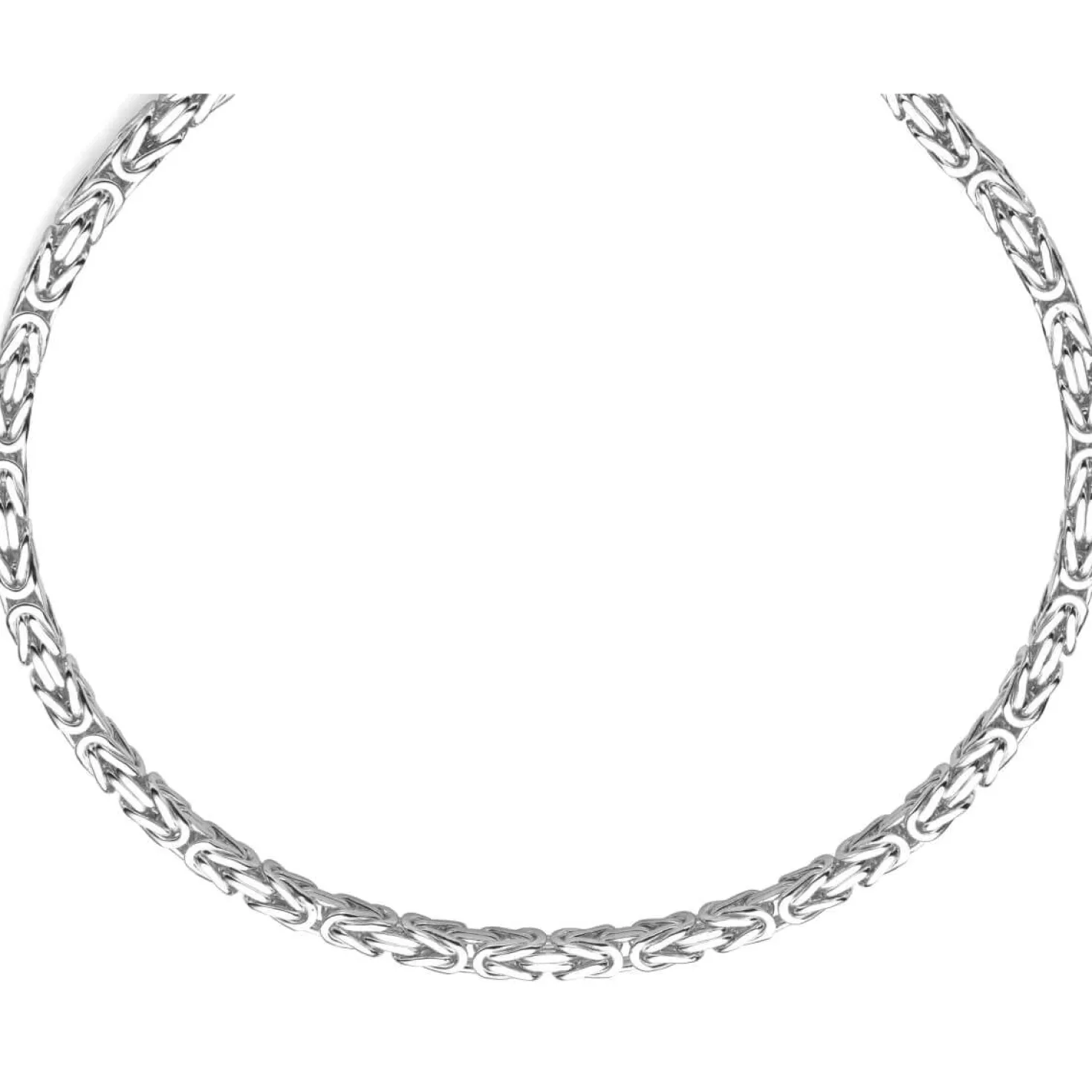 6mm Armband Armkette Königskette aus 750 Gold Weißgold 22cm Herren