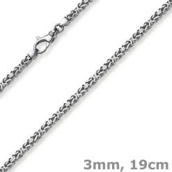 3mm Armband Armkette Königskette aus 585 Gold Weißgold massiv 19cm