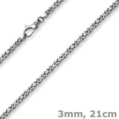 3mm Armband Armkette Königskette aus 585 Gold Weißgold massiv 21cm