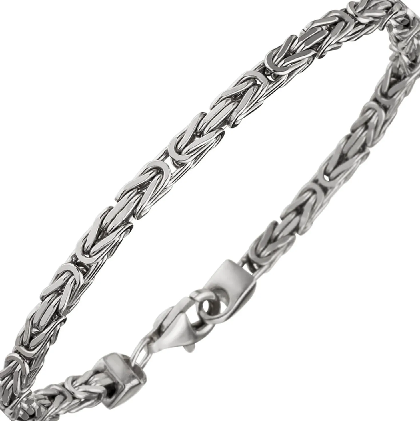 3,1mm Armband Armkette Königskette aus 925 Silber rhodiniert massiv 21cm Herren