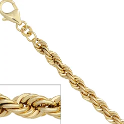 4,9mm Armband Armkette Kordelkette aus 585 Gold Gelbgold 21cm Armschmuck
