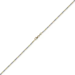 1,8mm Armband Armkette Kugelkette diamantiert 585 Gold Gelbgold Weißgold, 18cm