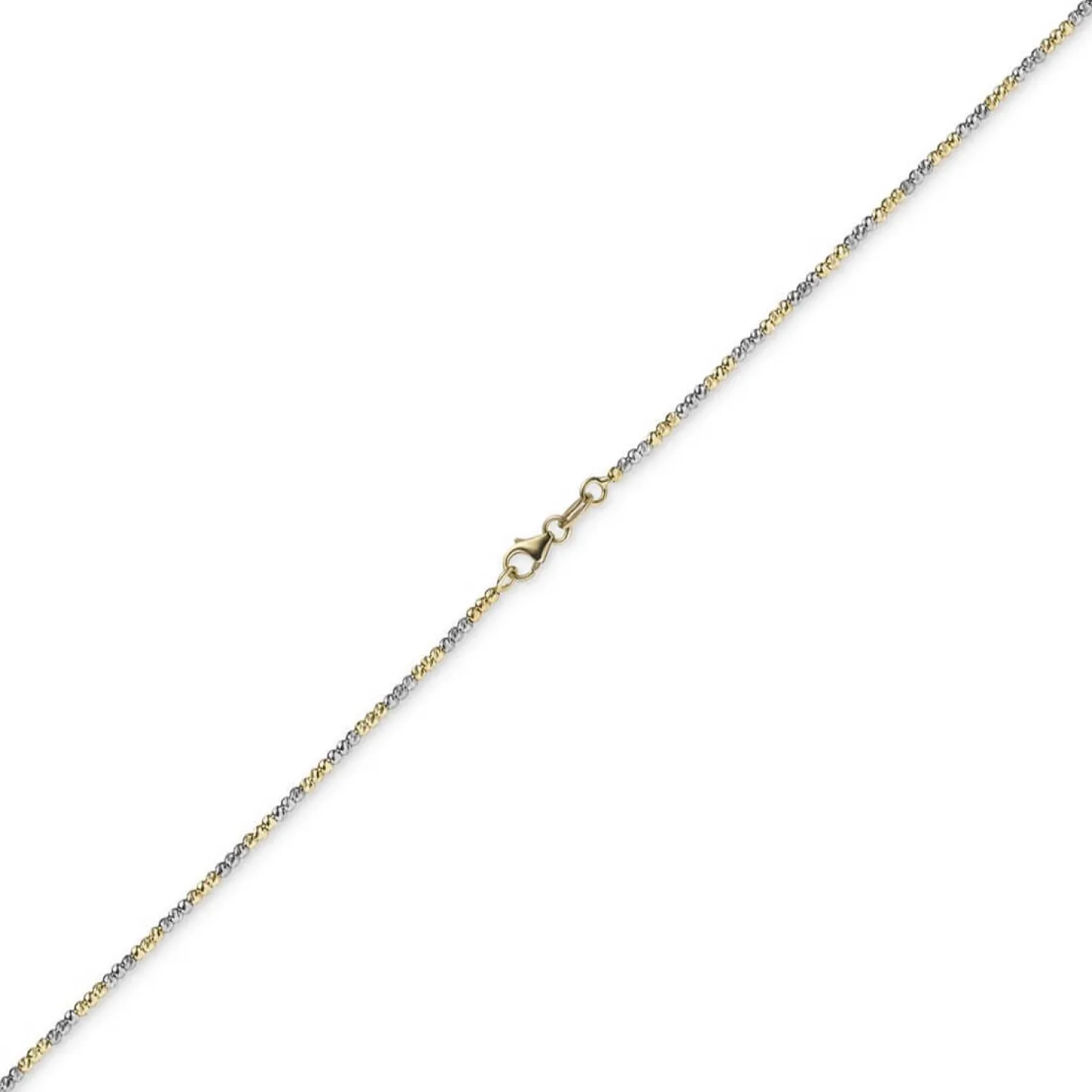 1,8mm Armband Armkette Kugelkette diamantiert 750 Gold Gelbgold Weißgold 17cm
