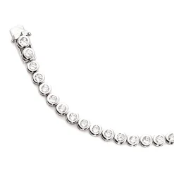 6,3mm Armband Armkette mit Zirkonia, 925 Silber, Damen, 19cm