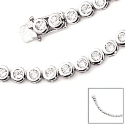 6,3mm Armband Armkette mit Zirkonia, 925 Silber, Damen, 19cm